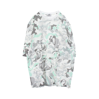PUZZLE VEGETAL 半袖Tシャツ コットン ホワイト グレー ライトグリーン エルメス トップス HERMES