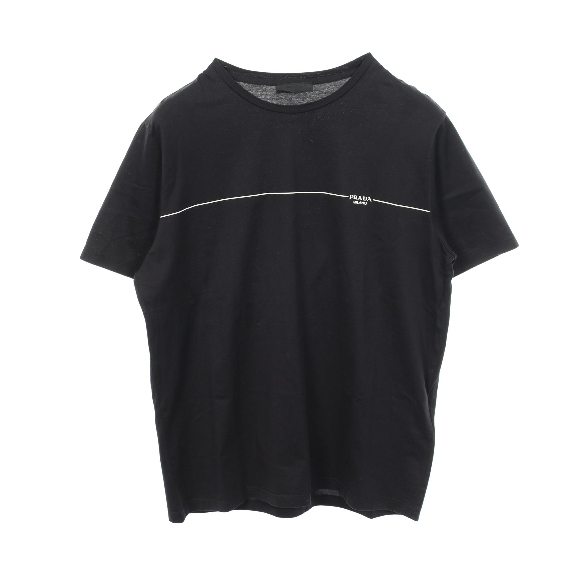 ロゴプリント 半袖Tシャツ コットン ブラック プラダ トップス PRADA