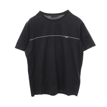 ロゴプリント 半袖Tシャツ コットン ブラック プラダ トップス PRADA