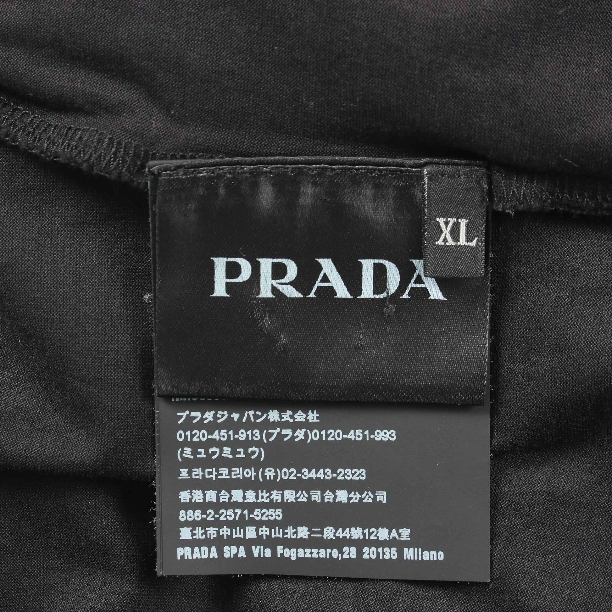 ロゴプリント 半袖Tシャツ コットン ブラック プラダ トップス PRADA