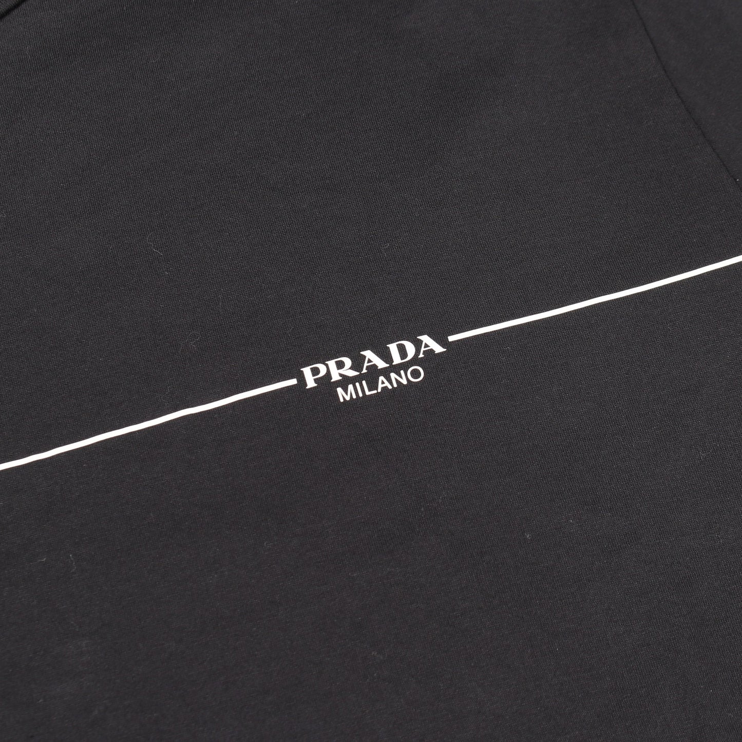 ロゴプリント 半袖Tシャツ コットン ブラック プラダ トップス PRADA