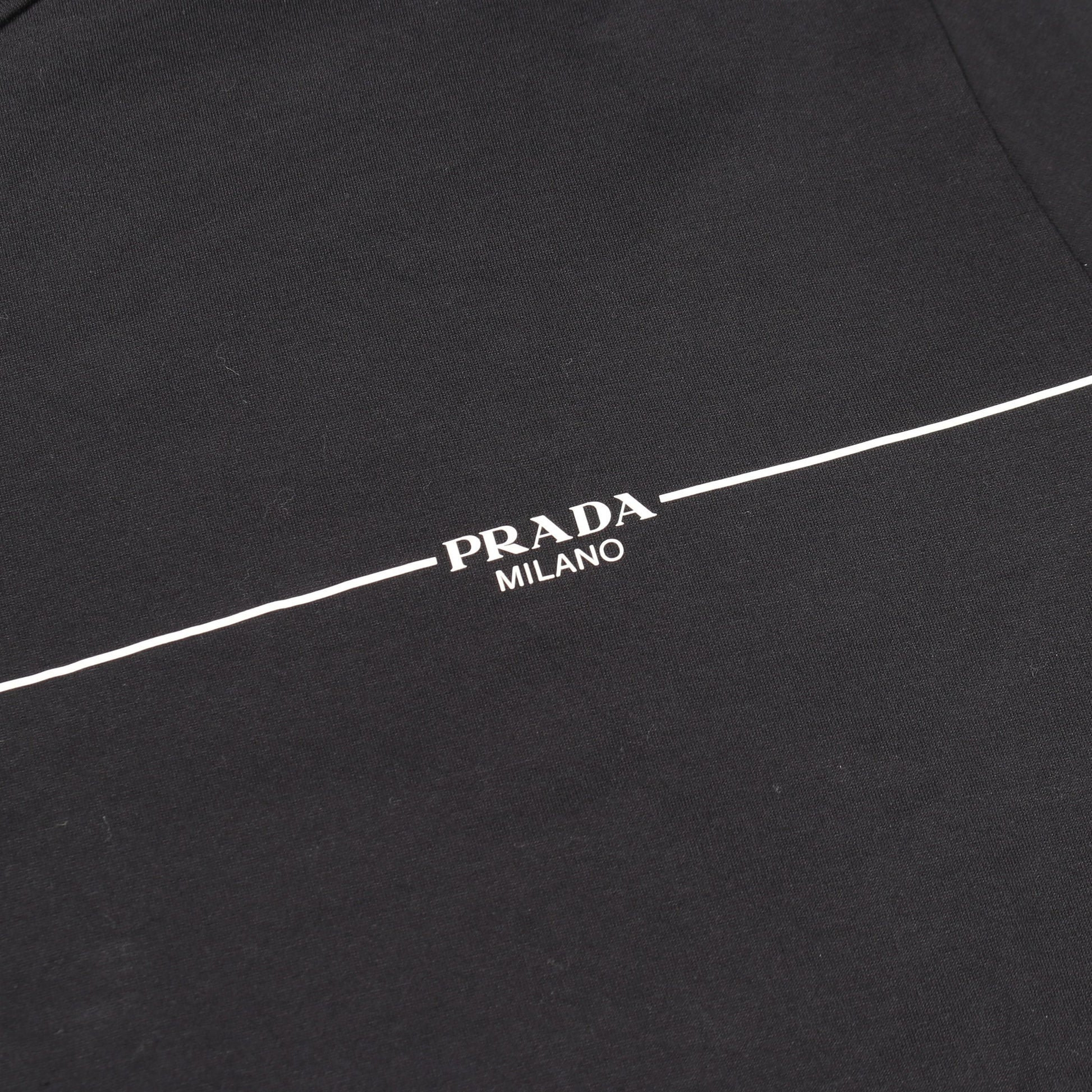 ロゴプリント 半袖Tシャツ コットン ブラック プラダ トップス PRADA