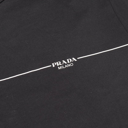 ロゴプリント 半袖Tシャツ コットン ブラック プラダ トップス PRADA