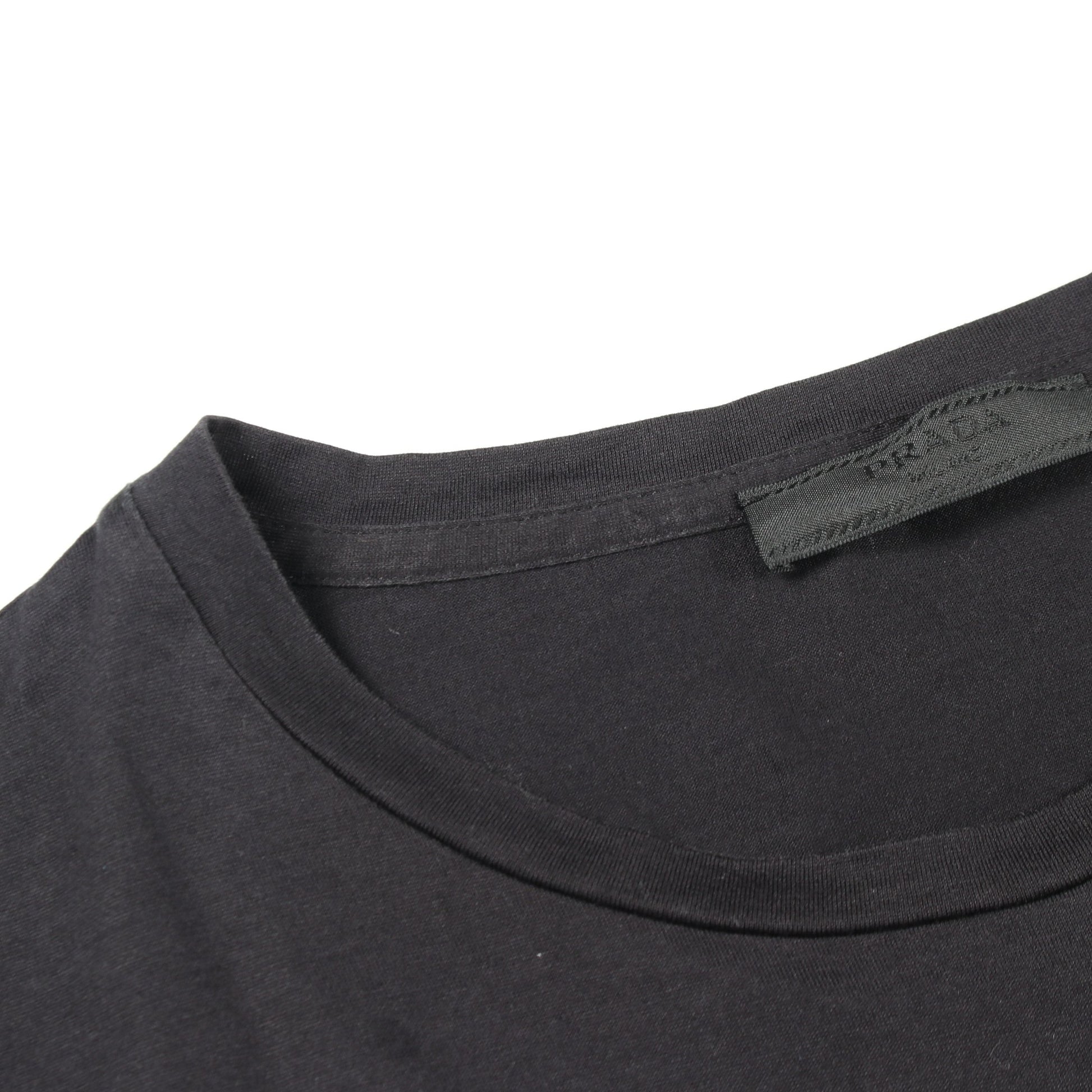 ロゴプリント 半袖Tシャツ コットン ブラック プラダ トップス PRADA