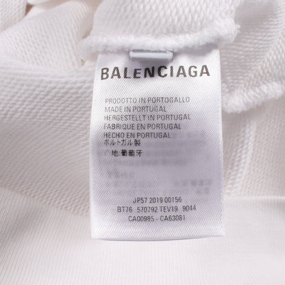 BB ロゴプリント プルオーバーパーカー コットン ホワイト バレンシアガ トップス BALENCIAGA