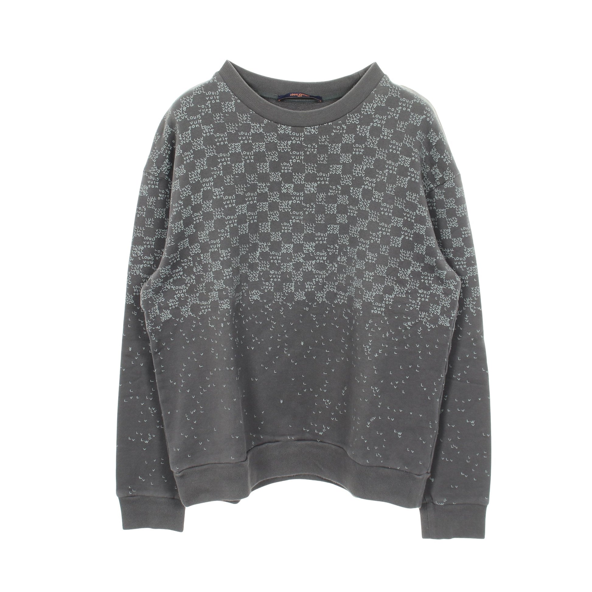 ダミエスプレッドプリンテッド スウェットシャツ コットン グレー ルイヴィトン トップス LOUIS VUITTON
