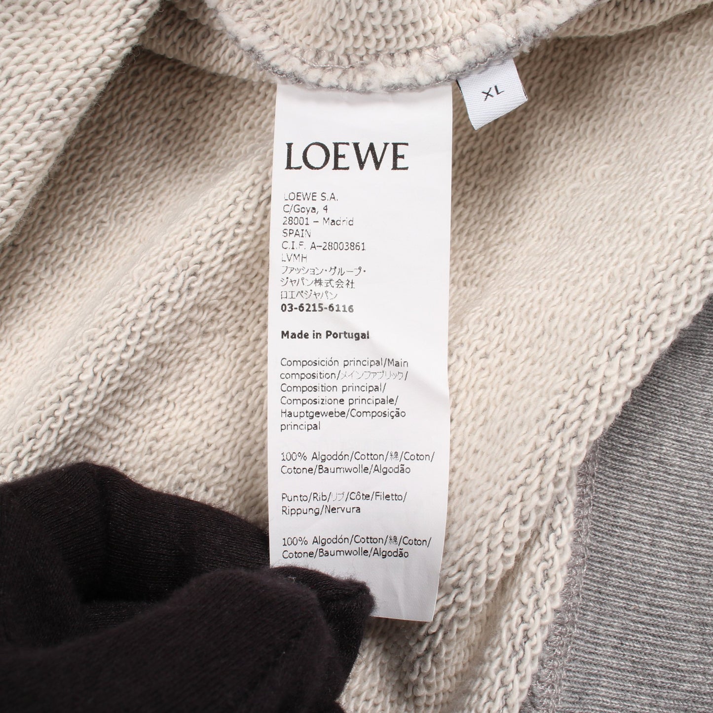 アナグラム クルーネック スウェットシャツ コットン グレー ロエベ トップス LOEWE