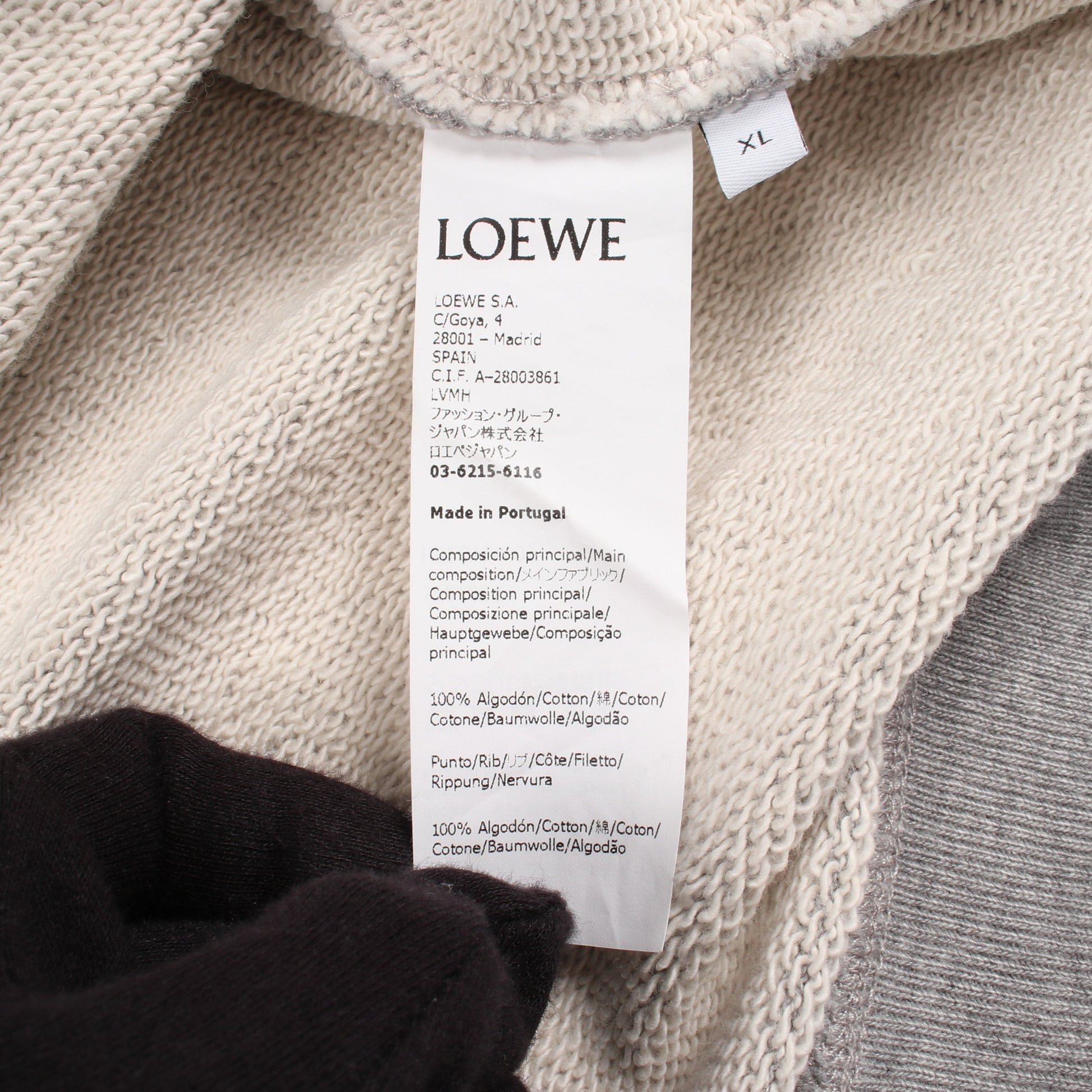 アナグラム クルーネック スウェットシャツ コットン グレー ロエベ トップス LOEWE