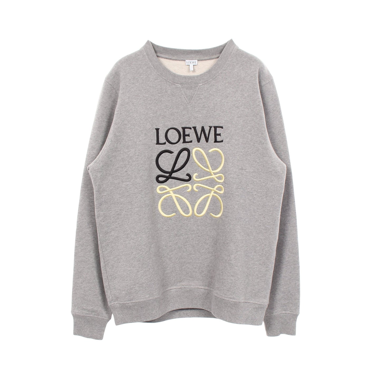 アナグラム クルーネック スウェットシャツ コットン グレー ロエベ トップス LOEWE