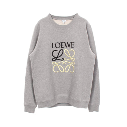 アナグラム クルーネック スウェットシャツ コットン グレー ロエベ トップス LOEWE