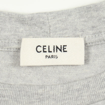 ロゴプリント 半袖Tシャツ コットン グレー ボルドー セリーヌ トップス CELINE