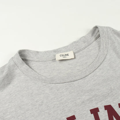 ロゴプリント 半袖Tシャツ コットン グレー ボルドー セリーヌ トップス CELINE