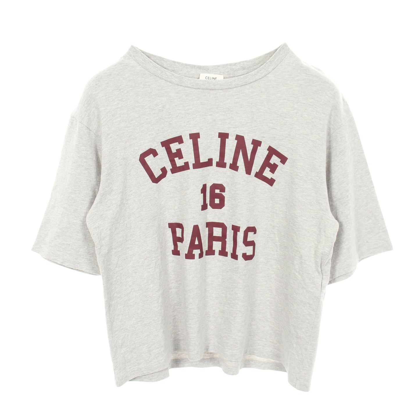 ロゴプリント 半袖Tシャツ コットン グレー ボルドー セリーヌ トップス CELINE