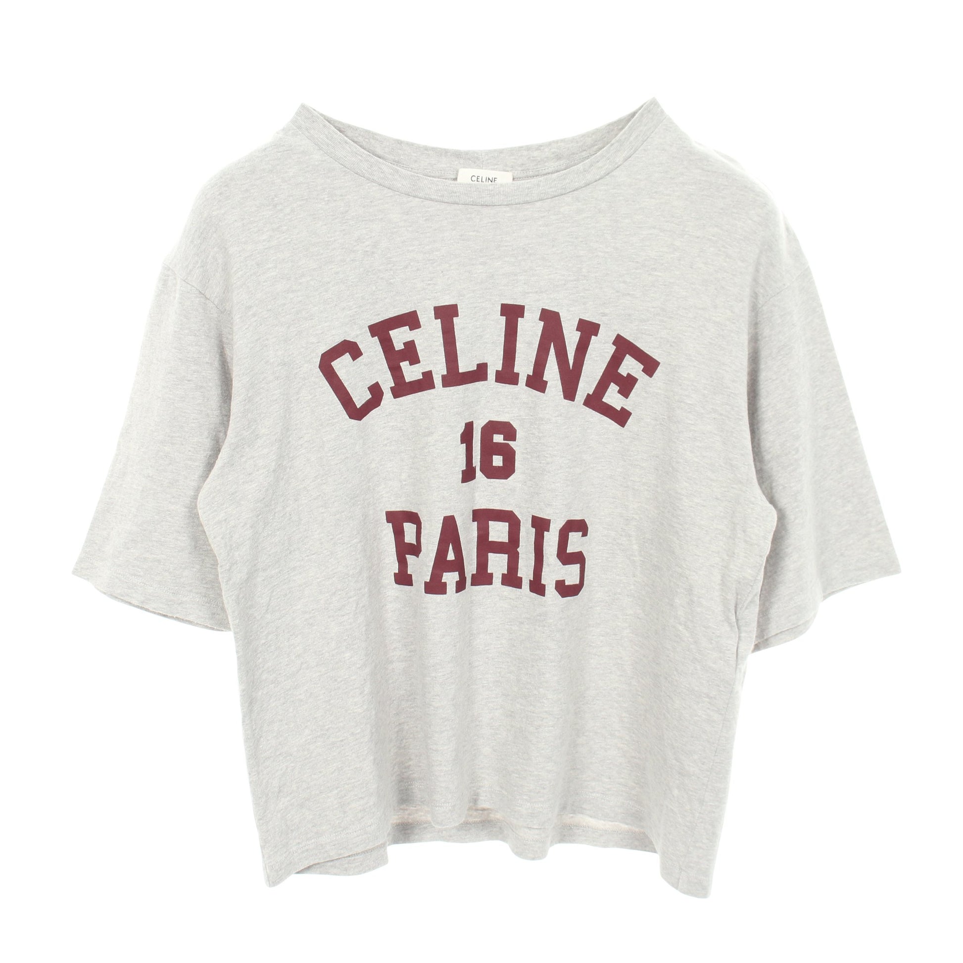 ロゴプリント 半袖Tシャツ コットン グレー ボルドー セリーヌ トップス CELINE