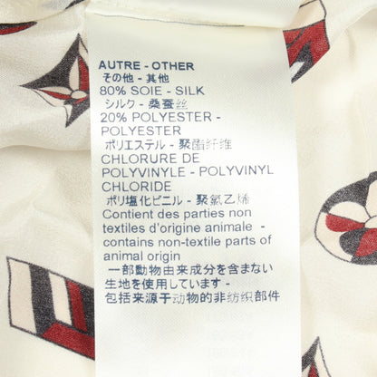 モノグラム 総柄 長袖 シャツ シルク アイボリー レッドブラウン マルチカラー ルイヴィトン トップス LOUIS VUITTON