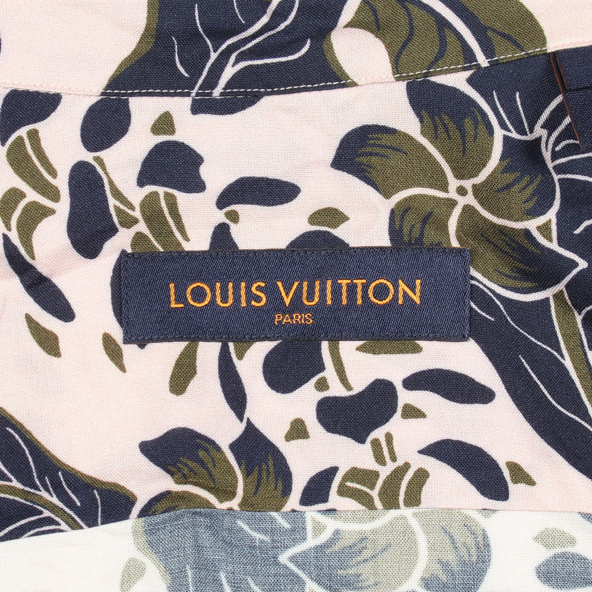 リーフ 総柄 半袖 シャツ レーヨン ピンク ネイビー カーキグリーン ルイヴィトン トップス LOUIS VUITTON