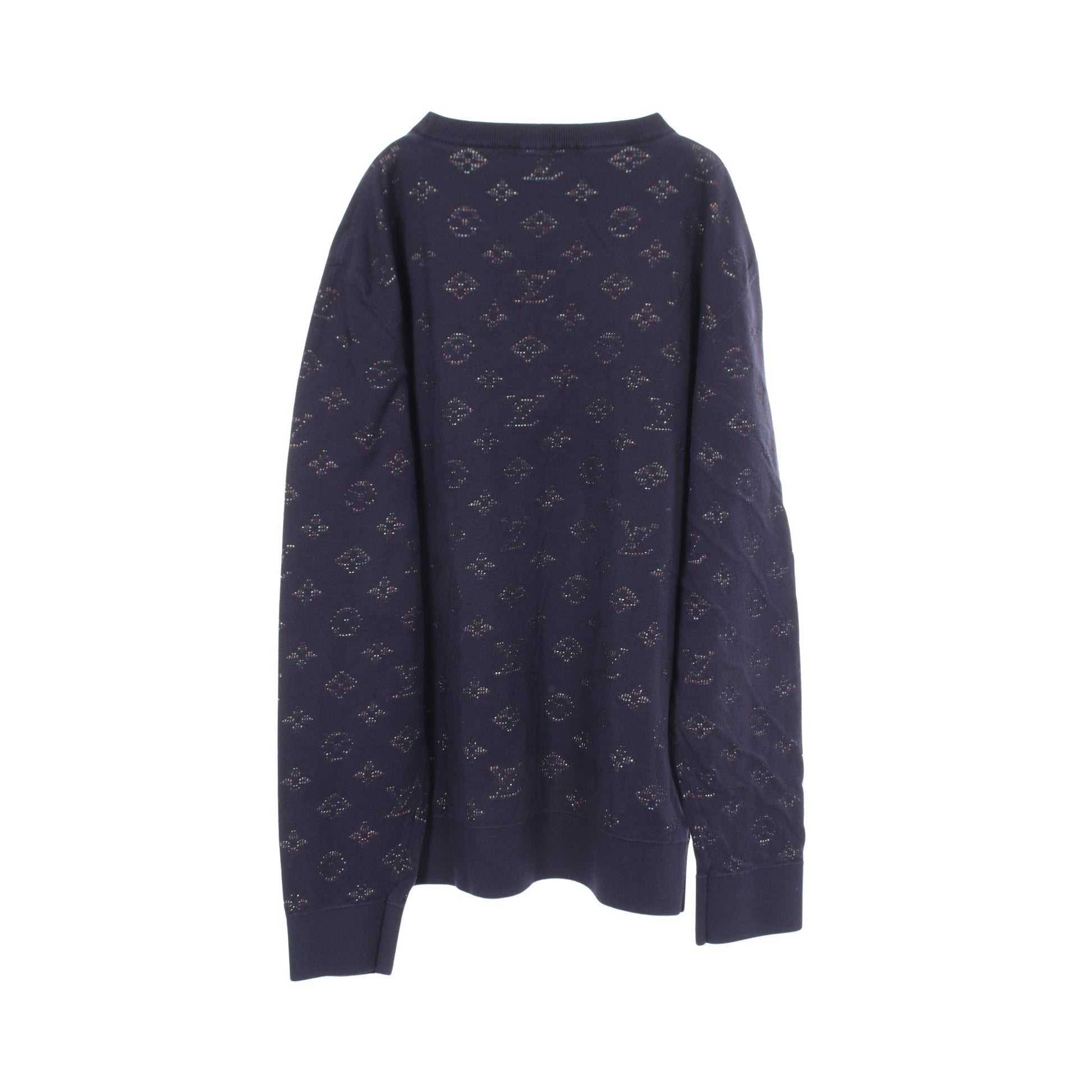 ドロップニードルモノグラム ニット レーヨン コットン ネイビー ルイヴィトン トップス LOUIS VUITTON