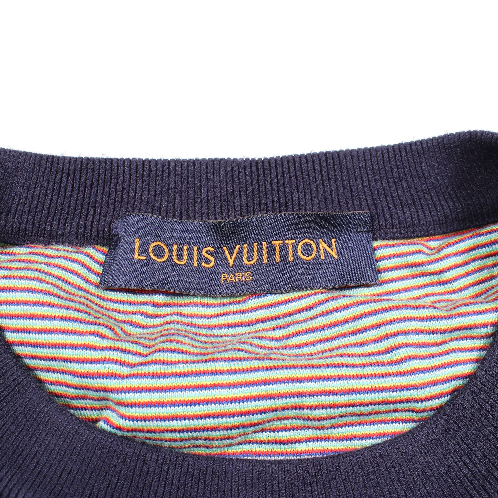 ドロップニードルモノグラム ニット レーヨン コットン ネイビー ルイヴィトン トップス LOUIS VUITTON