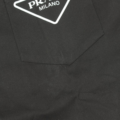 ダブルマッチ カモフラージュ ポプリン シャツ コットン ブラック ネイビー プラダ トップス PRADA