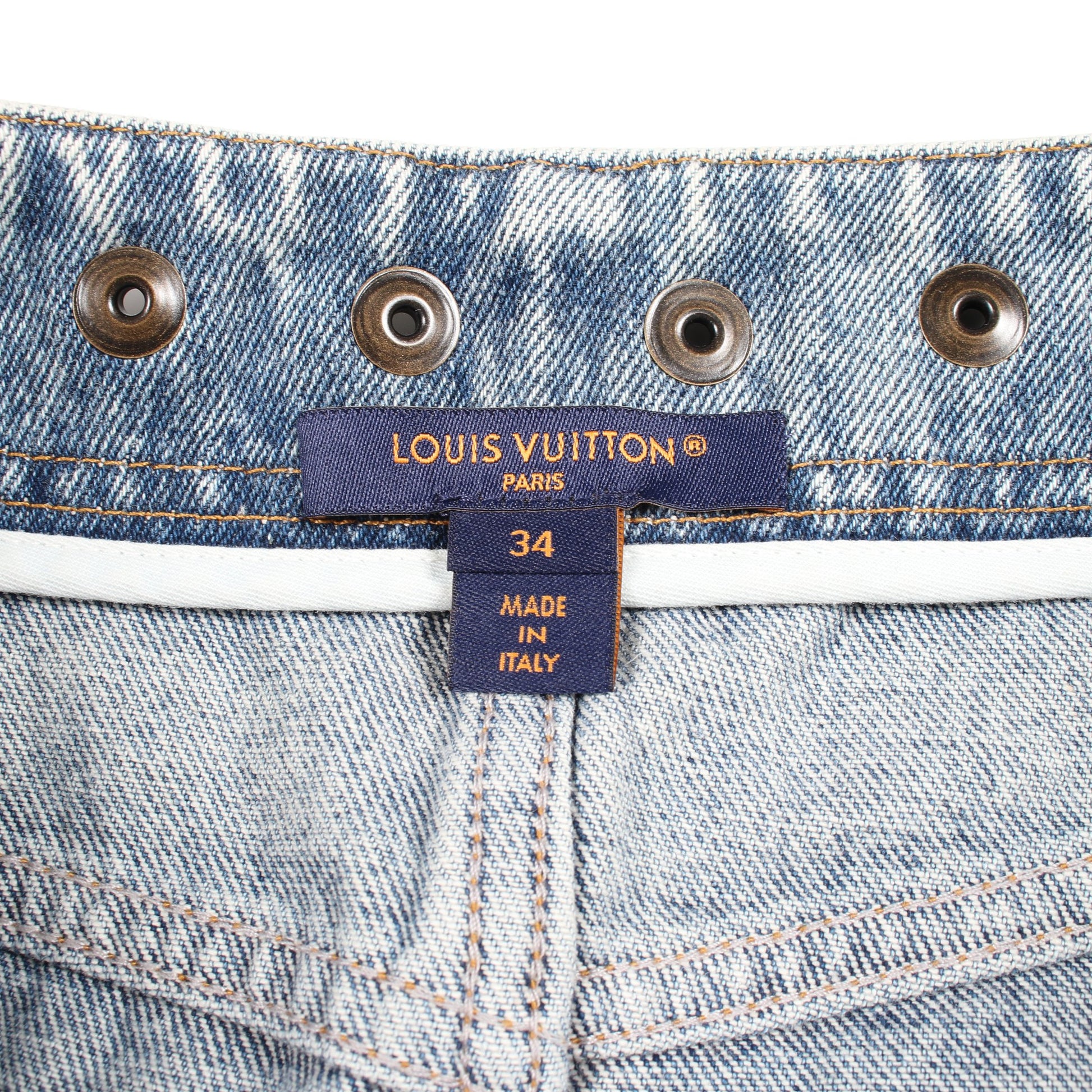 デニムスカート コットン ブルーグレー ルイヴィトン ボトムス LOUIS VUITTON