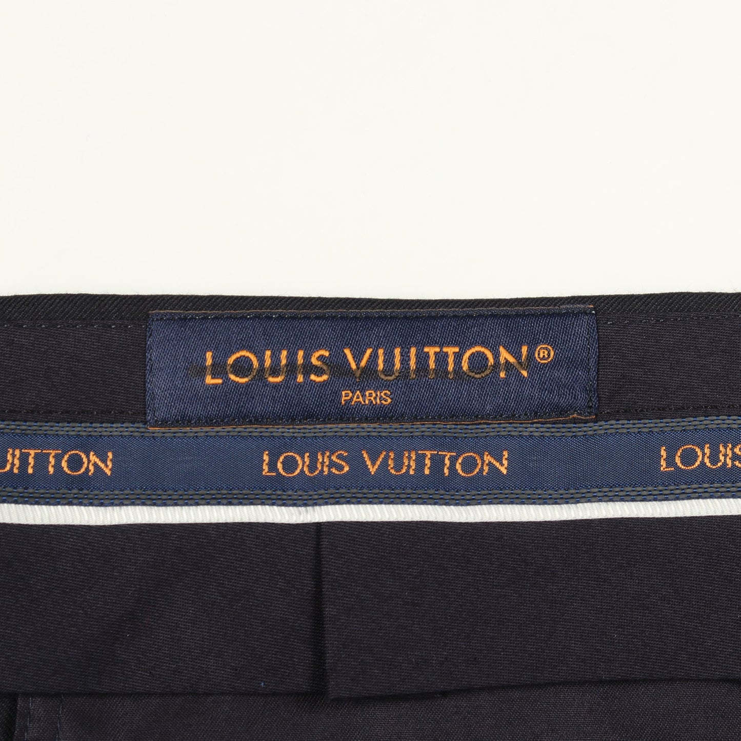 LVロゴジャガード スラックス トラウザーズ ウール ダークネイビー ルイヴィトン ボトムス LOUIS VUITTON
