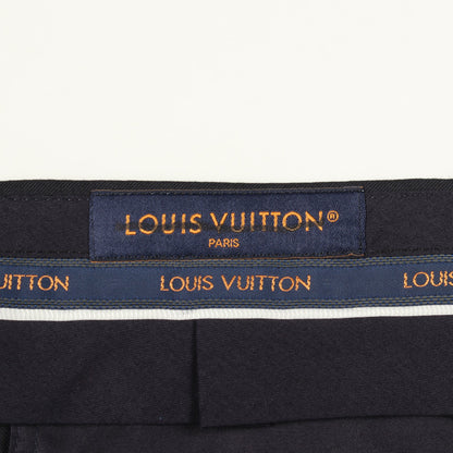 LVロゴジャガード スラックス トラウザーズ ウール ダークネイビー ルイヴィトン ボトムス LOUIS VUITTON