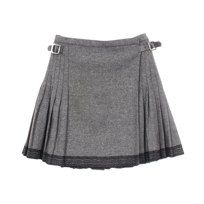 プリーツ スカート ウール グレー ブラック クリスチャンディオール ボトムス Christian Dior