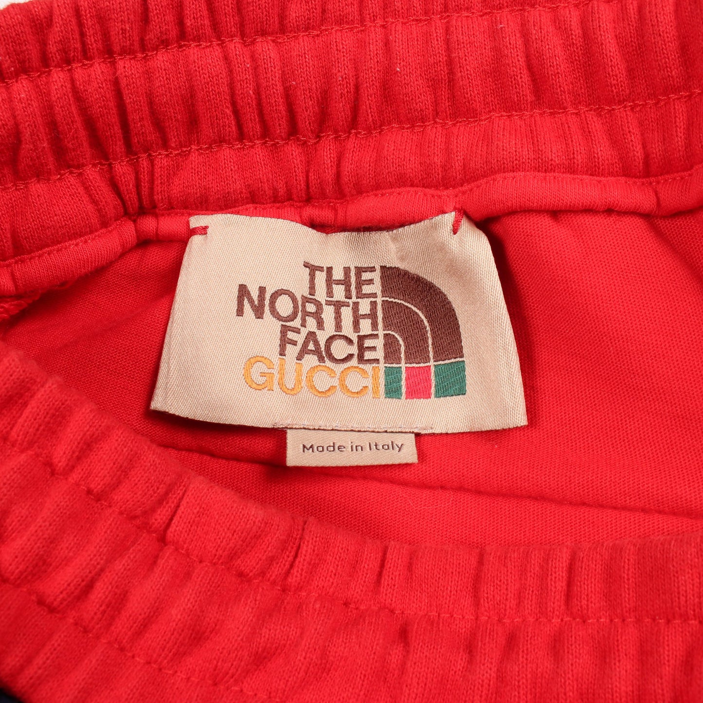 GUCCI × THE NORTH FACE TRACK BOTTOMS 切替 ジョガーパンツ コットン レッド ネイビー グッチ