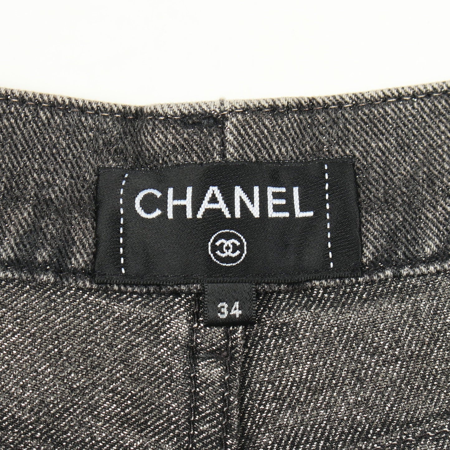 ココマーク デニムパンツ コットン ダークグレー シャネル ボトムス CHANEL