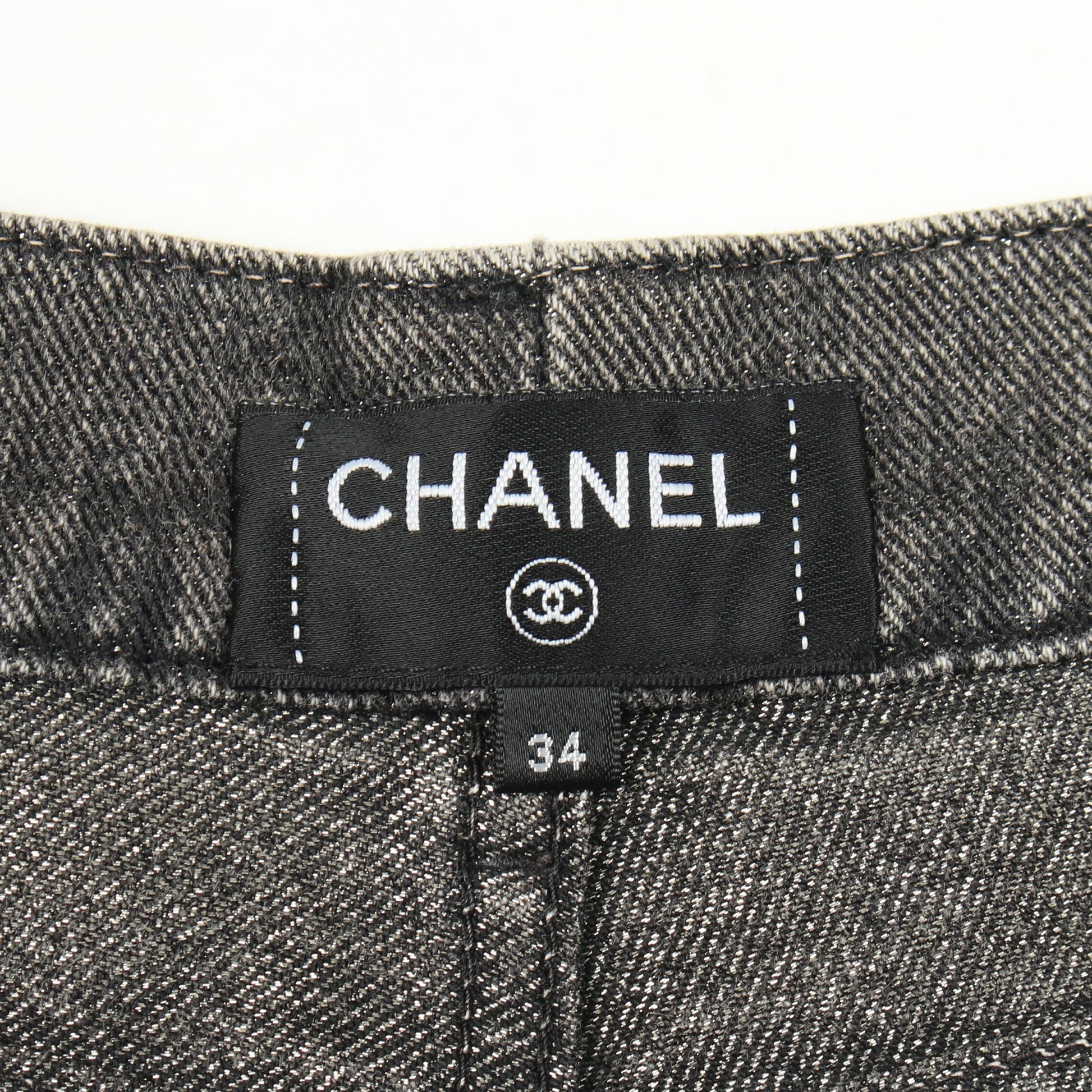 ココマーク デニムパンツ コットン ダークグレー シャネル ボトムス CHANEL