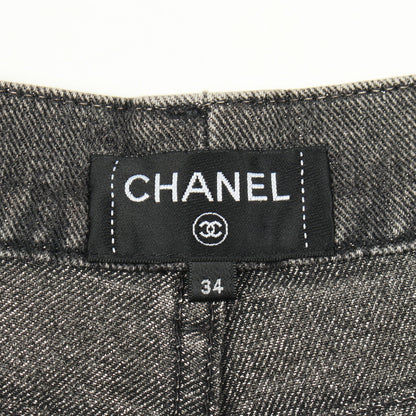 ココマーク デニムパンツ コットン ダークグレー シャネル ボトムス CHANEL