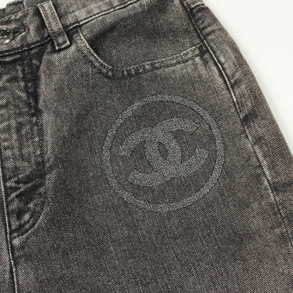 ココマーク デニムパンツ コットン ダークグレー シャネル ボトムス CHANEL
