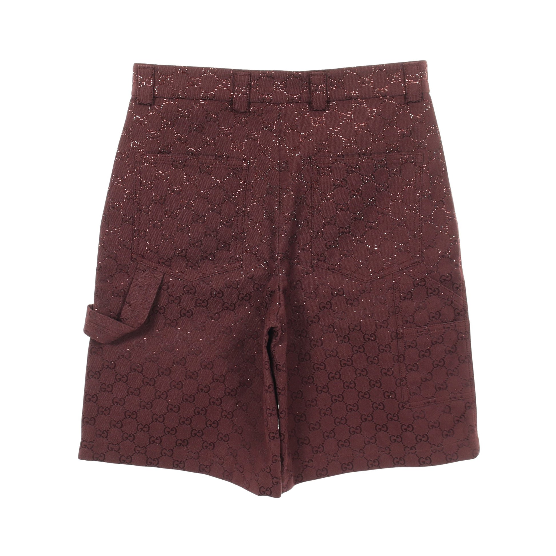 クリスタルGG デニムパンツ コットン ボルドー グッチ ボトムス GUCCI