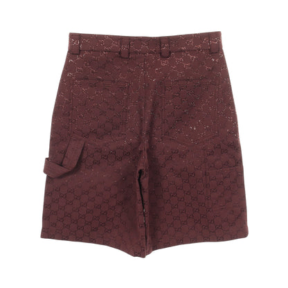クリスタルGG デニムパンツ コットン ボルドー グッチ ボトムス GUCCI
