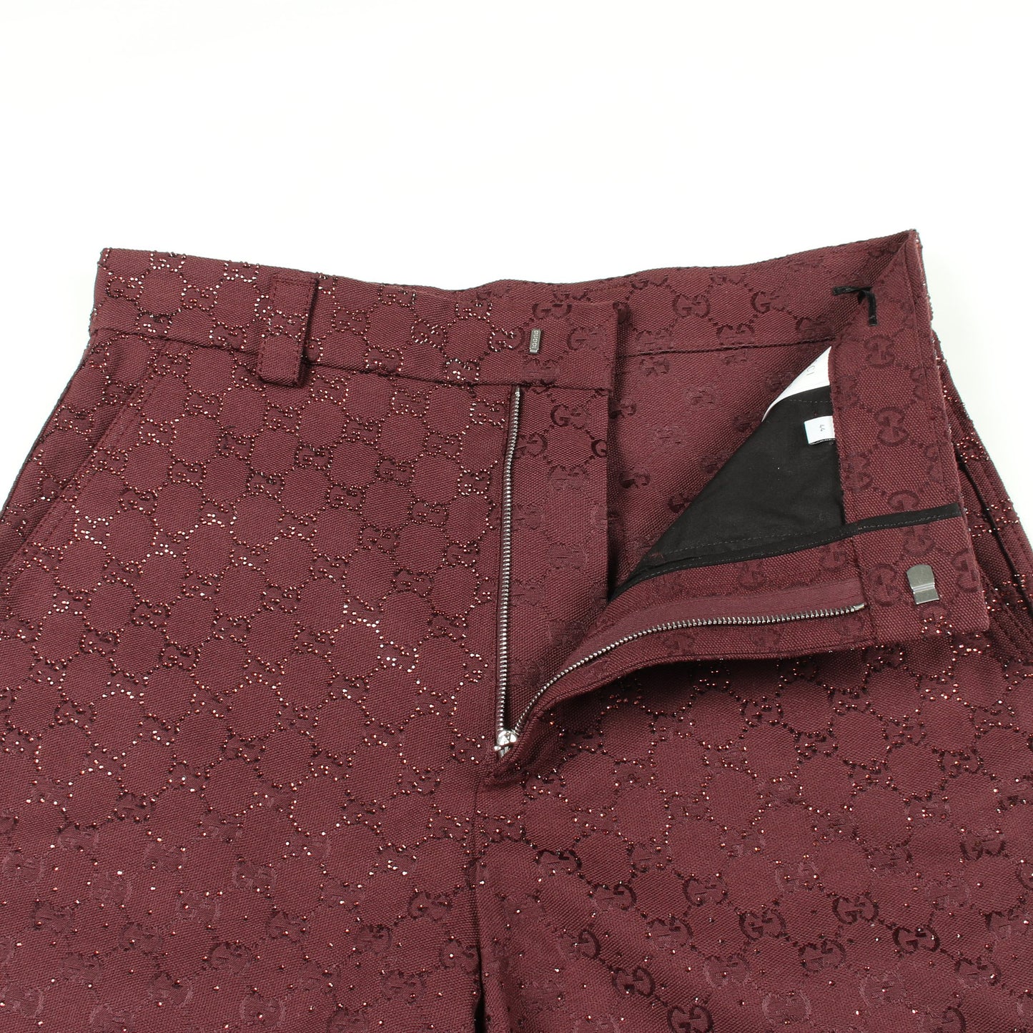 クリスタルGG デニムパンツ コットン ボルドー グッチ ボトムス GUCCI