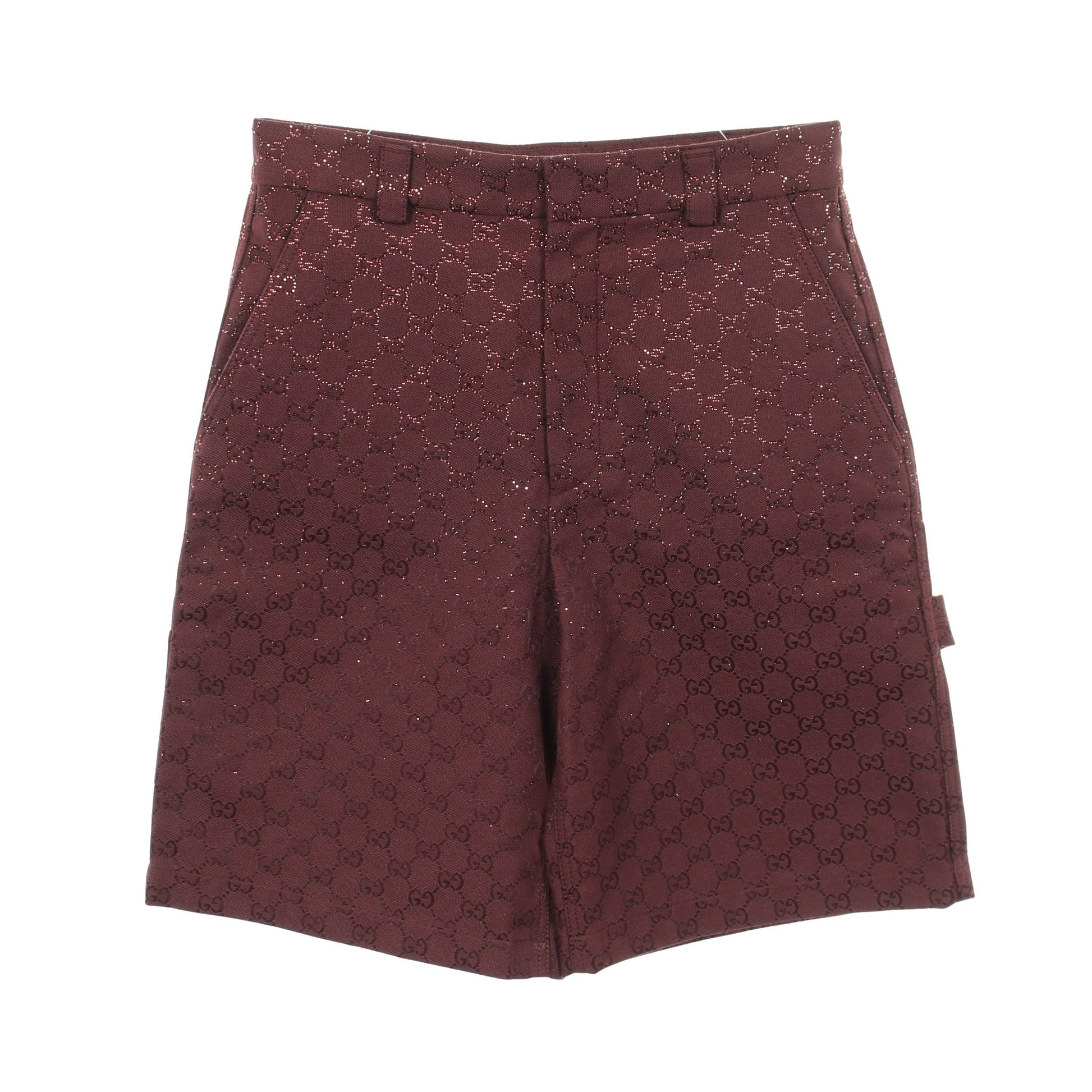 クリスタルGG デニムパンツ コットン ボルドー グッチ ボトムス GUCCI