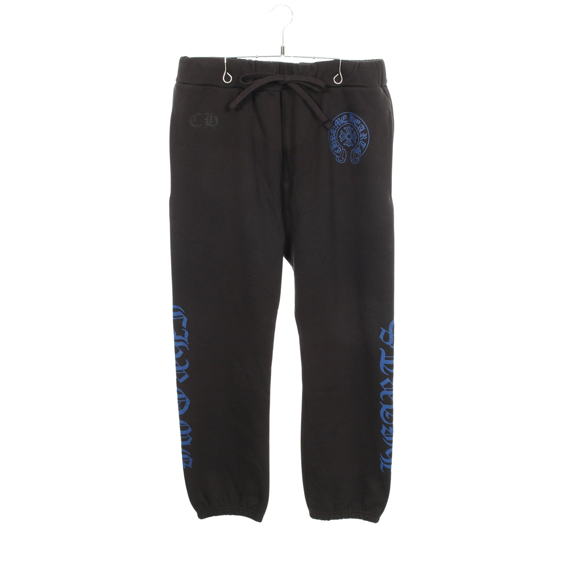 ホースシュー サイドロゴ スウェットパンツ コットン ブラック ブルー クロムハーツ ボトムス Chrome Hearts