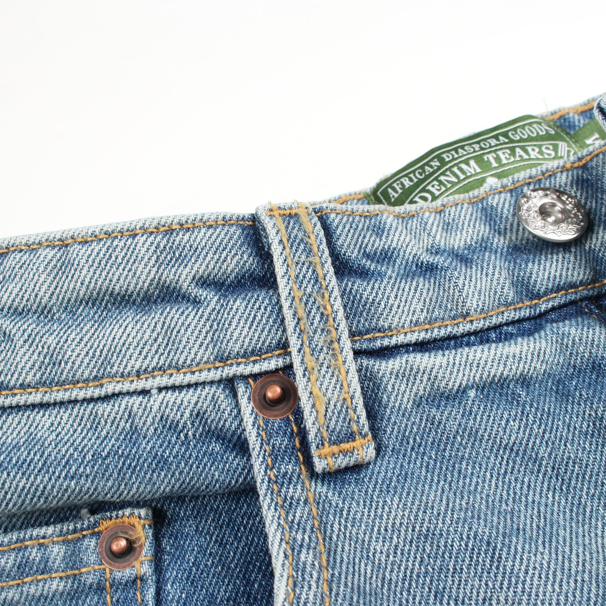 LASER WREATH DENIM SHORT ショート デニムパンツ コットン ブルー デニムティアーズ ボトムス Denim Tears