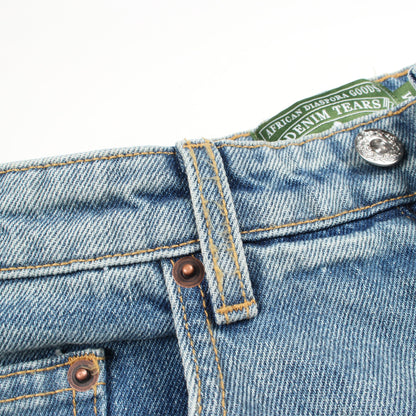 LASER WREATH DENIM SHORT ショート デニムパンツ コットン ブルー デニムティアーズ ボトムス Denim Tears