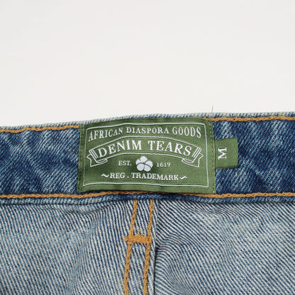 LASER WREATH DENIM SHORT ショート デニムパンツ コットン ブルー デニムティアーズ ボトムス Denim Tears