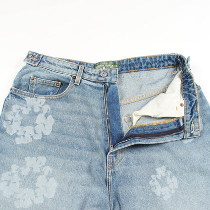 LASER WREATH DENIM SHORT ショート デニムパンツ コットン ブルー デニムティアーズ ボトムス Denim Tears
