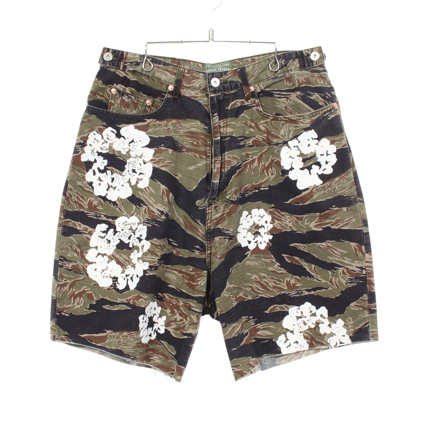 TIGER CAMO COTTON WREATH SHORT タイガーカモ ショート パンツ コットン カーキグリーン マルチカラー デニムティアーズ ボトムス Denim Tears