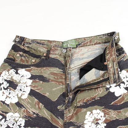 TIGER CAMO COTTON WREATH SHORT タイガーカモ ショート パンツ コットン カーキグリーン マルチカラー デニムティアーズ ボトムス Denim Tears