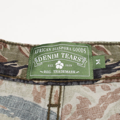 TIGER CAMO COTTON WREATH SHORT タイガーカモ ショート パンツ コットン カーキグリーン マルチカラー デニムティアーズ ボトムス Denim Tears