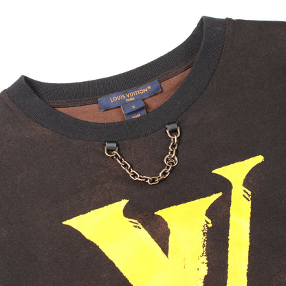LVロゴ タンクトップ コットン ブラック イエロー ルイヴィトン トップス LOUIS VUITTON