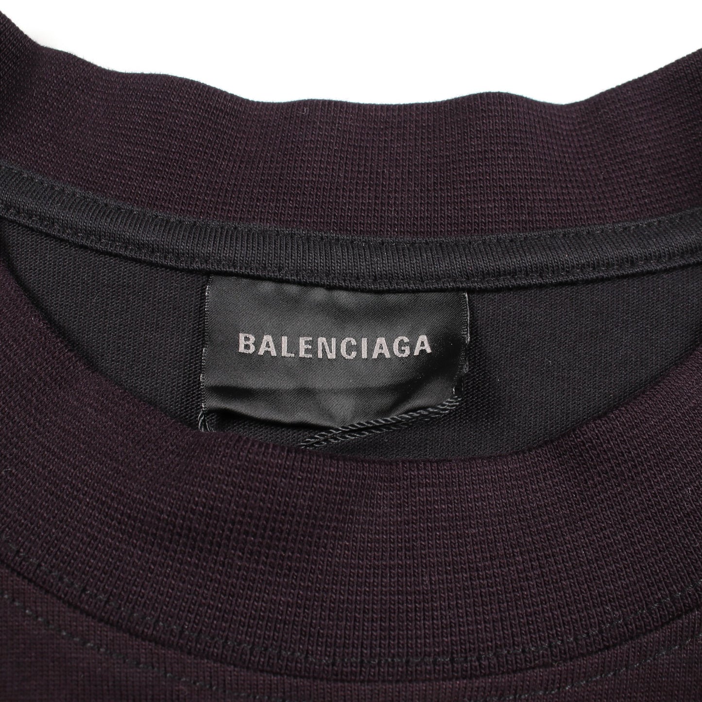 TAPE TYPE Tシャツ ドッキング プリーツ ワンピース コットン ダークパープル ブラック バレンシアガ ワンピース BALENCIAGA