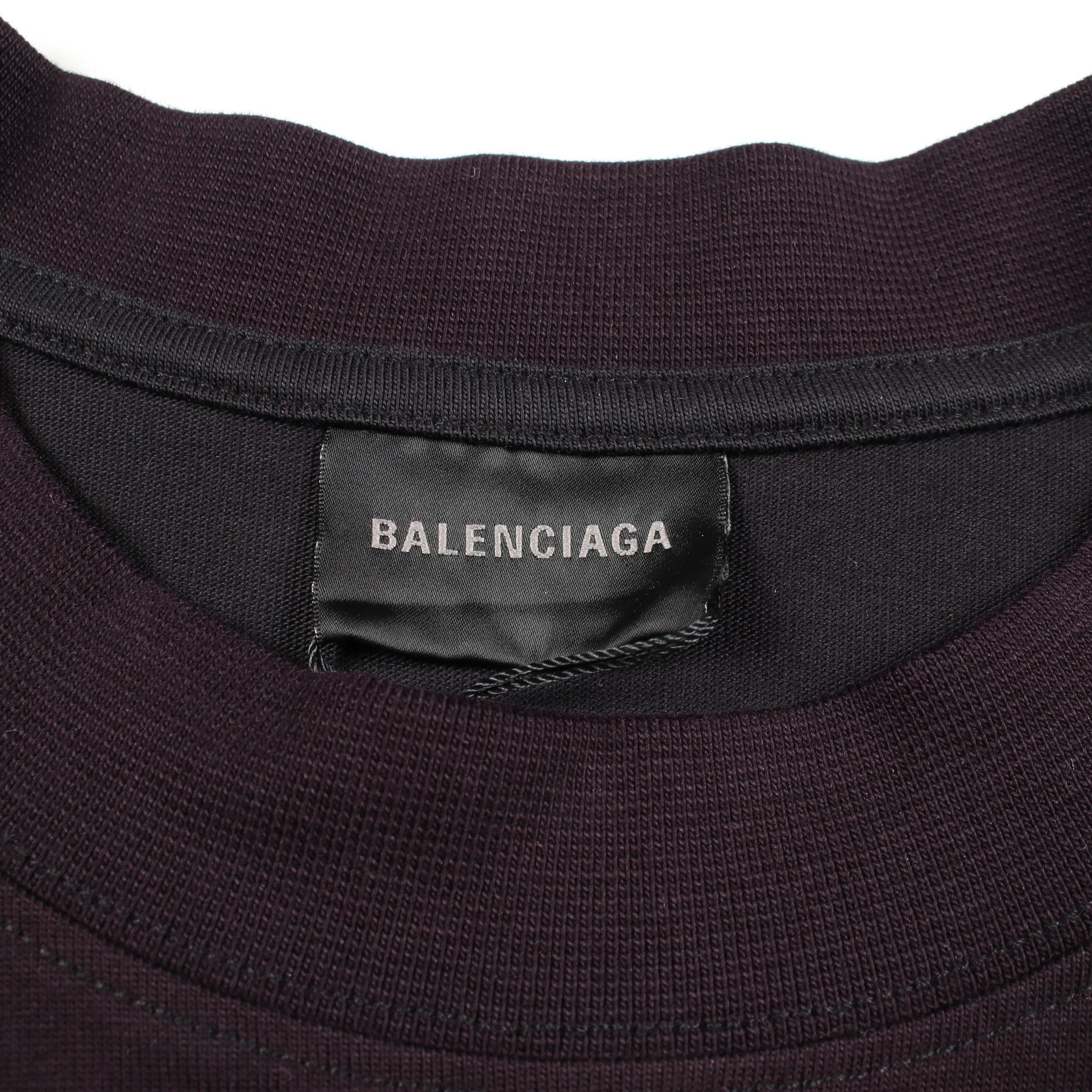 TAPE TYPE Tシャツ ドッキング プリーツ ワンピース コットン ダークパープル ブラック バレンシアガ ワンピース BALENCIAGA