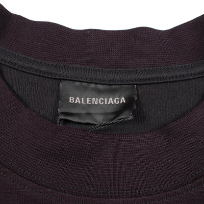 TAPE TYPE Tシャツ ドッキング プリーツ ワンピース コットン ダークパープル ブラック バレンシアガ ワンピース BALENCIAGA