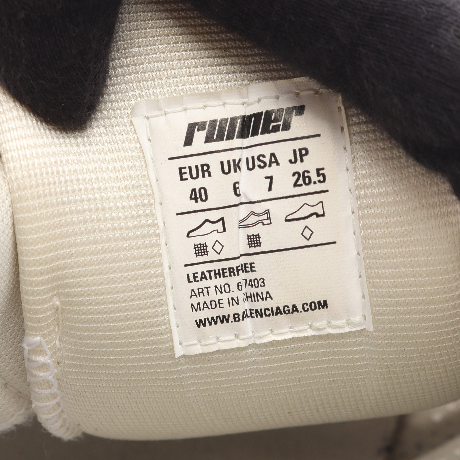 RUNNER ランナー スニーカー ファブリック エナメルレザー オフホワイト ベージュ バレンシアガ シューズ BALENCIAGA
