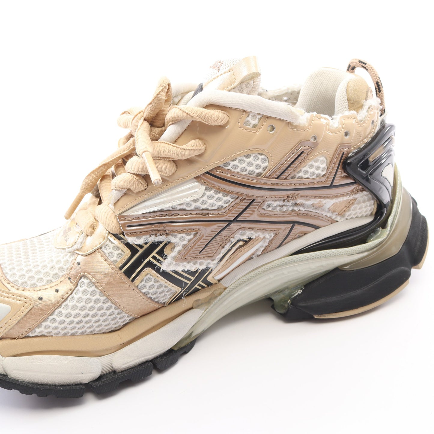 RUNNER ランナー スニーカー ファブリック エナメルレザー オフホワイト ベージュ バレンシアガ シューズ BALENCIAGA